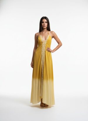 Golden Flow Dress- chamo clothing