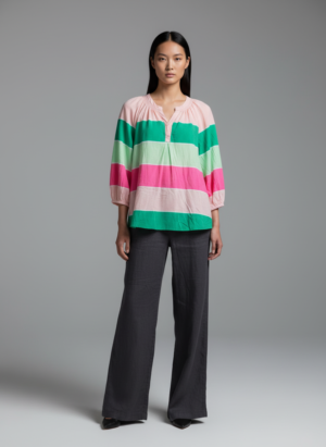 Sunrise Stripe Blouse- chamo clothing