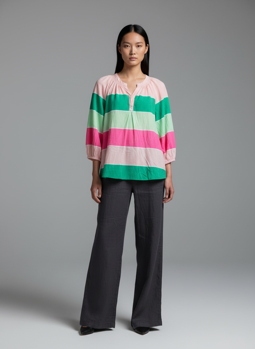 Sunrise Stripe Blouse- chamo clothing