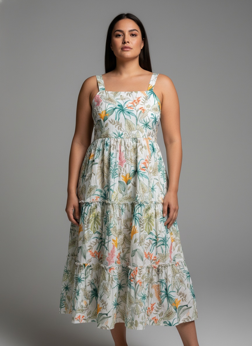 Summer Bloom Printed Midi Dress