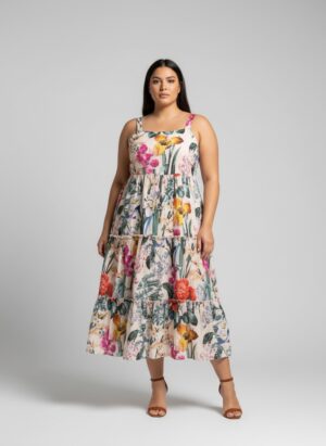 Day Garden Midi Dress- chamo clothing