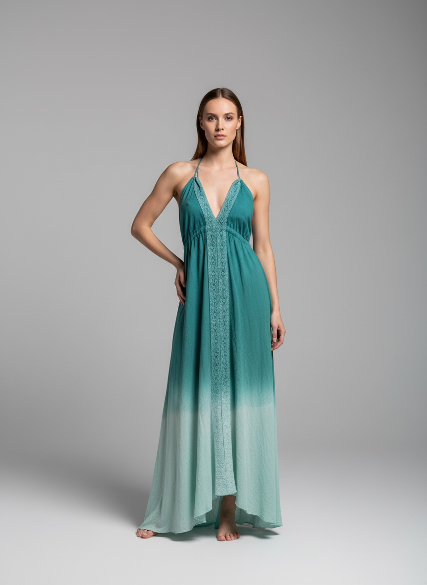 Seafoam Flow Dress-chamo clothing